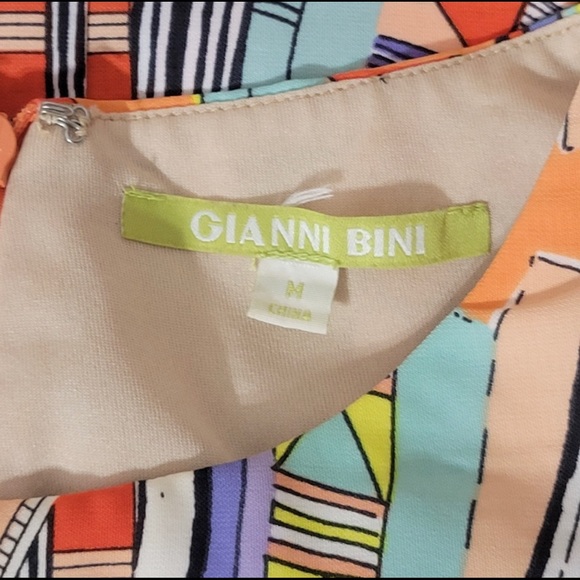 Gianni Bini Orange Muliti-colored Midi dress - Picture 5 of 9